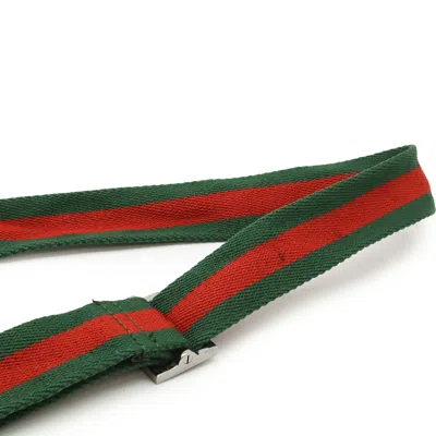 Pre-owned Gucci Gg Canvas Black Green Red Color Gg Canvas Pochette Shoulder Bag ()