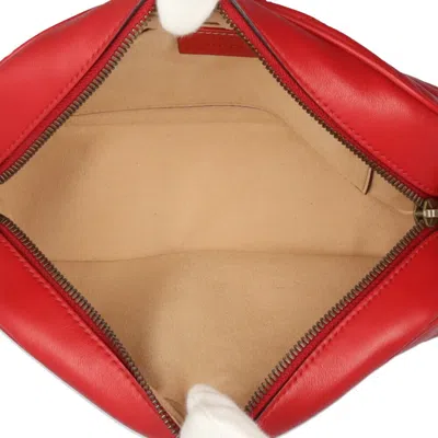 Pre-owned Gucci Gg Marmont Red Color Leather Shoulder Bag ()