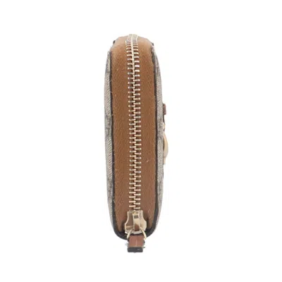 Pre-owned Gucci Gg Supreme Beige Brown Gg Supreme Long Wallet (bi-fold) ()