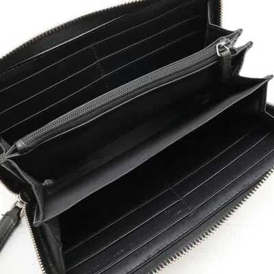 Pre-owned Gucci Gg Supreme Beige Black Gg Supreme Long Wallet (bi-fold) () In Multi