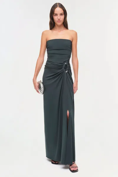 Simkhai Emma Strapless Jersey Gown In Emerald In Green