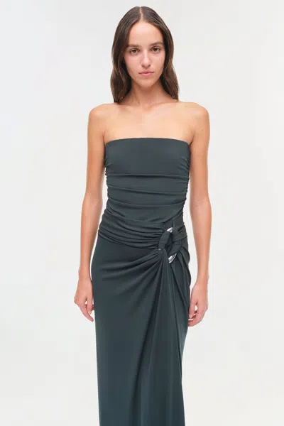 Simkhai Emma Strapless Jersey Gown In Emerald In Green