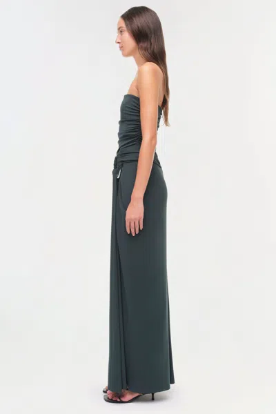 Simkhai Emma Strapless Jersey Gown In Emerald In Green