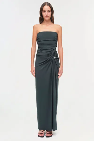 Simkhai Emma Strapless Jersey Gown In Emerald In Green