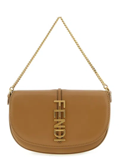 Fendi Graphy Wallet On Chain In Brown