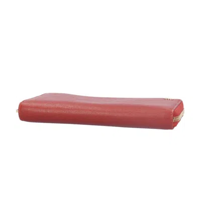 Pre-owned Gucci Red Color Leather Long Wallet (bi-fold) ()