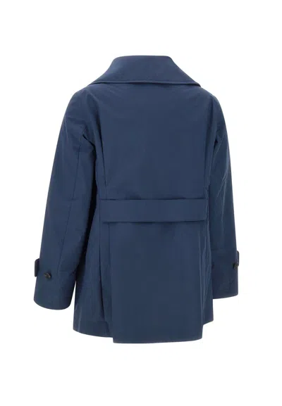 Save The Duck Double-breasted Blue Coat With Tailored Silhouette In Blue