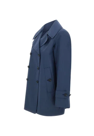 Save The Duck Double-breasted Blue Coat With Tailored Silhouette In Blue