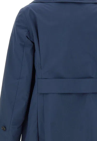 Save The Duck Double-breasted Blue Coat With Tailored Silhouette In Blue