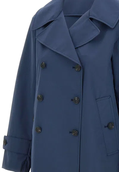 Save The Duck Double-breasted Blue Coat With Tailored Silhouette In Blue