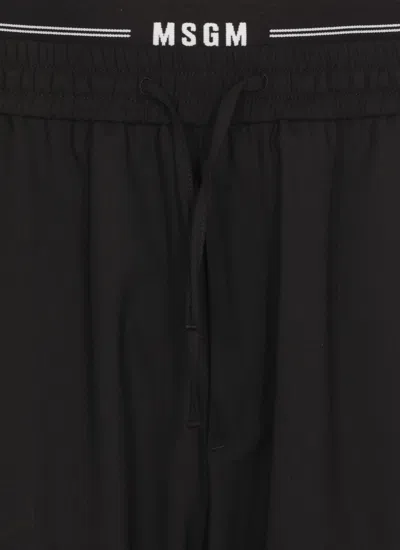 Msgm Straight Leg Wool Trousers In Black