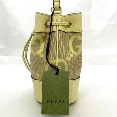 Pre-owned Gucci Yellow Canvas Leather Shoulder Bag ()
