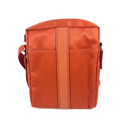 Pre-owned Hermes Acapulco Orange Nylon Canvas Pochette Shoulder Bag ()