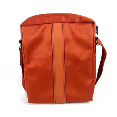 Pre-owned Hermes Acapulco Orange Nylon Canvas Pochette Shoulder Bag ()