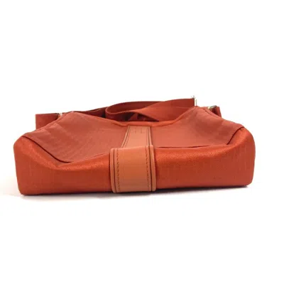 Pre-owned Hermes Acapulco Orange Nylon Canvas Pochette Shoulder Bag ()