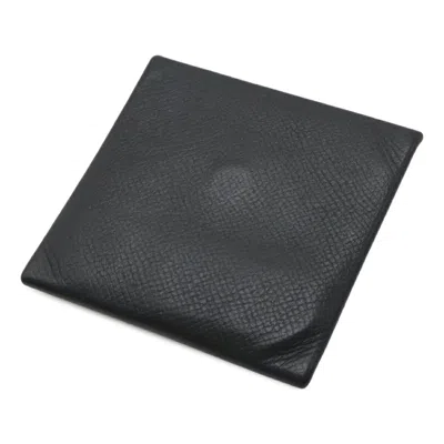 Pre-owned Hermes Bastia Black Epsom Leather Coin Purse/coin Case ()