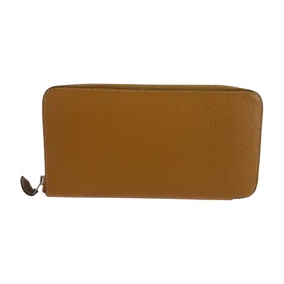 Pre-owned Hermes Brown Epsom Leather Long Wallet (bi-fold) ()