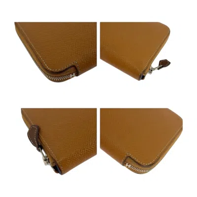 Pre-owned Hermes Brown Epsom Leather Long Wallet (bi-fold) ()