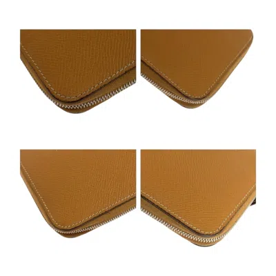 Pre-owned Hermes Brown Epsom Leather Long Wallet (bi-fold) ()