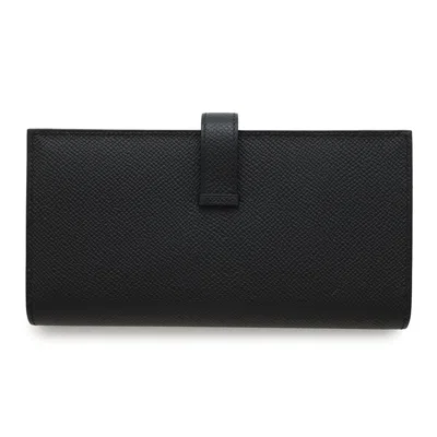 Pre-owned Hermes Kara Gold Black Epsom Leather Coin Purse/coin Case () In Multi