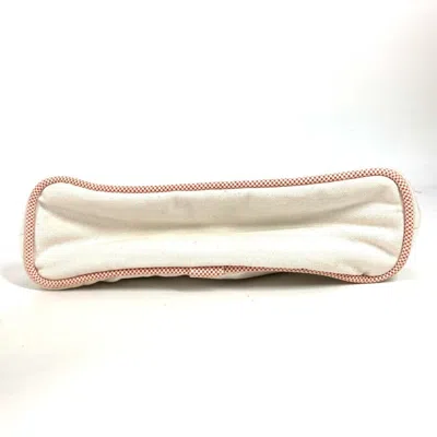 Pre-owned Hermes Pink White Canvas Pouch Wash Bag ()