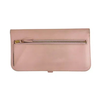 Pre-owned Hermes Pink Rose Sakura Swift Leather Long Wallet (bi-fold) ()