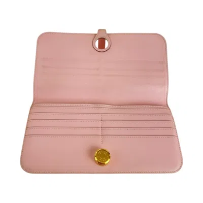 Pre-owned Hermes Pink Rose Sakura Swift Leather Long Wallet (bi-fold) ()