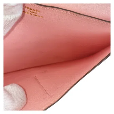 Pre-owned Hermes Pink Rose Sakura Swift Leather Long Wallet (bi-fold) ()
