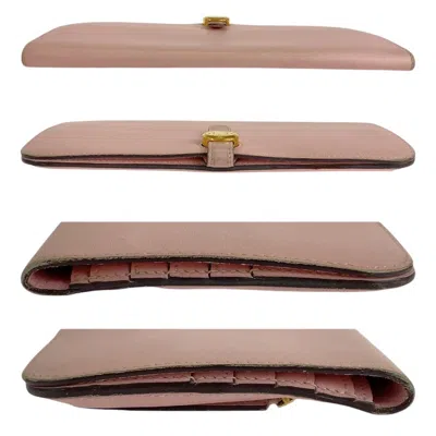 Pre-owned Hermes Pink Rose Sakura Swift Leather Long Wallet (bi-fold) ()