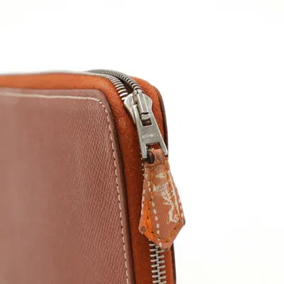 Pre-owned Hermes Silk'in Brique Epsom Leather Coin Purse/coin Case () In Brown