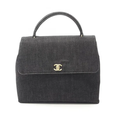 Pre-owned Chanel Blue Handbag () In Gray