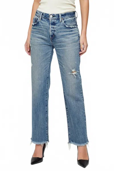 Moussy Massapequa Straight Leg Jeans In Blue In Blue