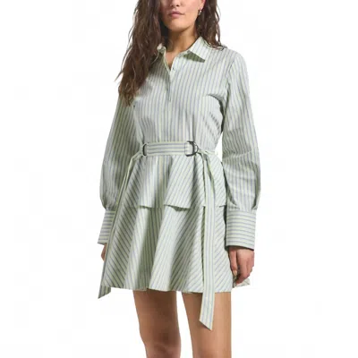 Derek Lam 10 Crosby Kathrine Belted Dress In Electric Multi In Green