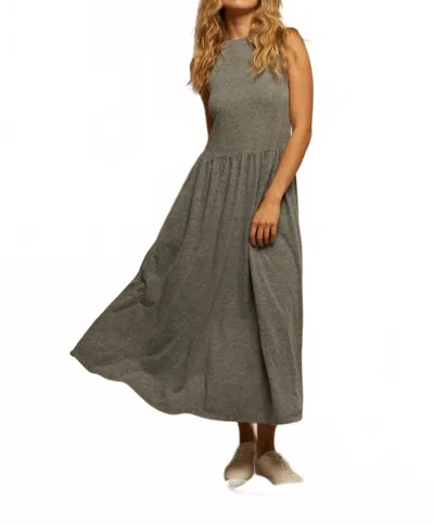 Perfectwhitetee New Eva Slub Jersey Tank Dress In Heather Grey In Green