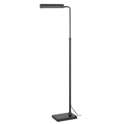 Hivvago Kime 44-58 Inch Floor Lamp, Adjustable Height, Led, Charcoal Grey Finish In Black