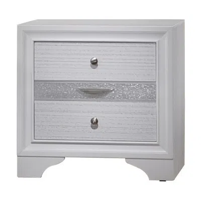 Hivvago Stylish 3 Drawers Wood Nightstand By Naima, White In Gray