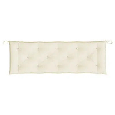 Hivvago Claire Outdoor Cushion For Bench, Tufted White Oxford Fabric, 59 Inch In White