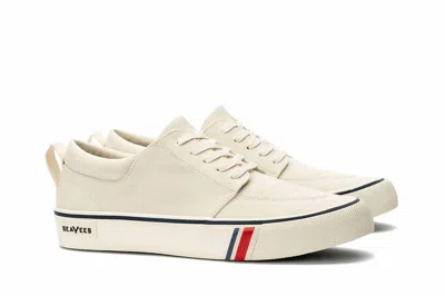 Seavees Men's Coastal Crusier Sneaker In White Cotton Canvas In Multi