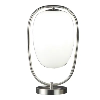 Hivvago Raze 17 Inch Table Lamp, Led Light, Modern Globe Shade, Metal Body, Silver In Silver