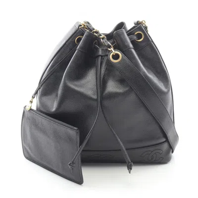 Pre-owned Chanel Leather Shoulder Bag () In Black