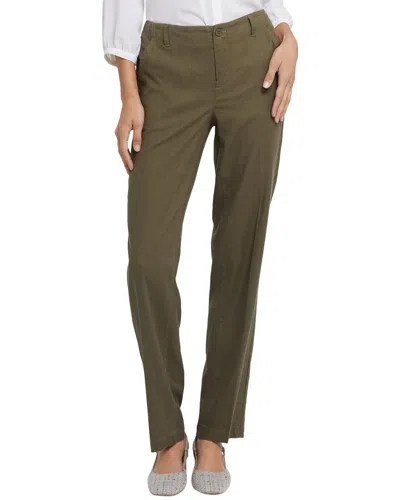 Nydj Marilyn Bay Leaf Linen-blend Trouser Jean In Green