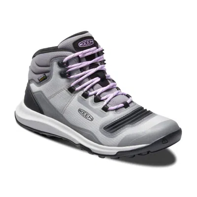 Keen Women's Tempo Flex Mid Hiking Boot In Steel Grey/african Violet In Black