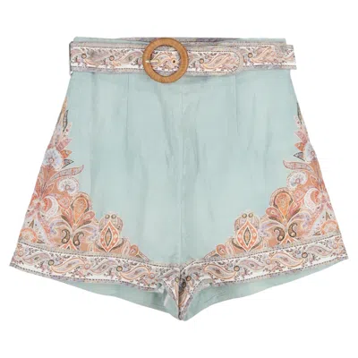 Zimmermann Devi Paisley-print Shorts In Multicolor Linen In Multi