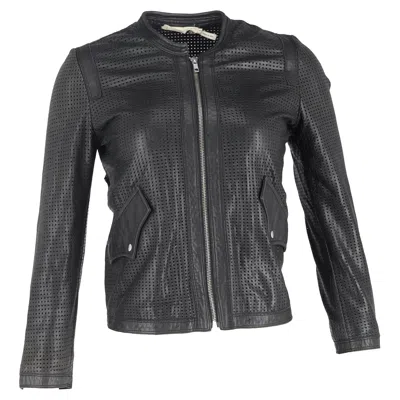 Isabel Marant Étoile Perforated Zipped Jacket In Black Lamb Leather In Black