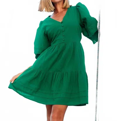 Mary Square Raya Dress In Green In Green
