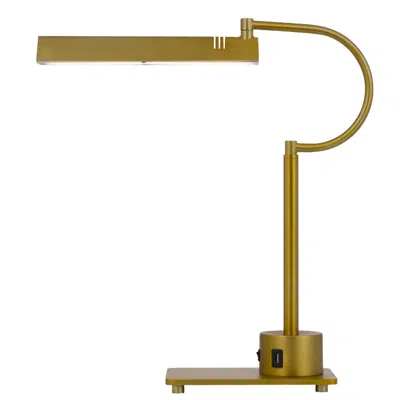 Hivvago Hoso 18 Inch Desk Lamp, 2 Usb Ports, Adjusdesk Bronze Metal Frame In Gold