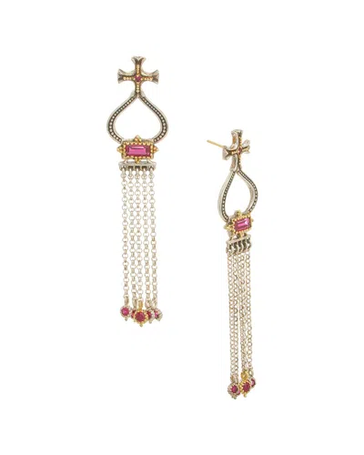 Konstantino Dome Silver & 18k Corundum Tassel Earrings In Multi
