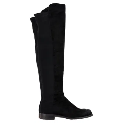 Stuart Weitzman 5050 Knee-high Boots In Black Suede In Black