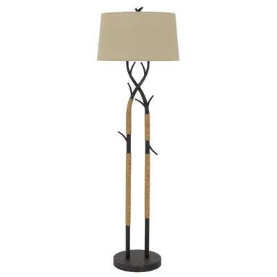 Hivvago 60 Inch Metal Tree Branch Base Floor Lamp, Dimmer, Black In Black