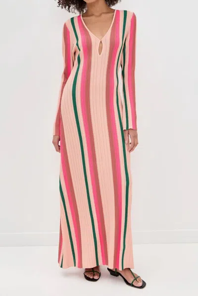 Essential Antwerp Hiscape Knitted Dress In Combo Nude Hazelnut In Multi